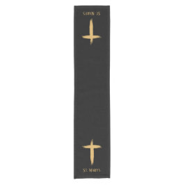 Church Service Gold Cross Table Runner Kurzer Tischläufer