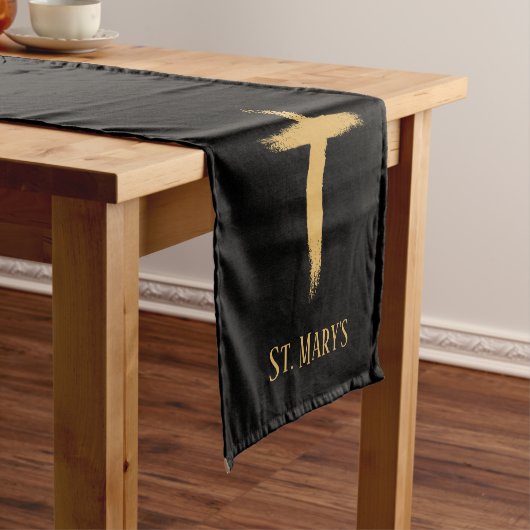 Church Service Gold Cross Table Runner Kurzer Tischläufer (Beispiel)