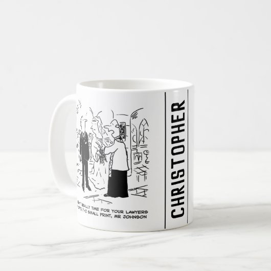 Church Service Wedding Vicar sagt Nein zu Anwälten Kaffeetasse (Vorderseite Links)