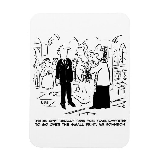 Church Service Wedding Vicar sagt Nein zu Anwälten Magnet (Vertikal)