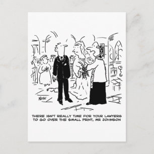Church Service Wedding Vicar sagt Nein zu Anwälten Postkarte