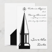 Church Steeple Save the Date Einladung (Vorne/Hinten)