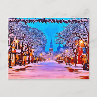 Church Street Burlington Vermont Winter Postkarte