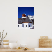Church Stuben Austria Holiday Card Canvas Print Poster (Küche)