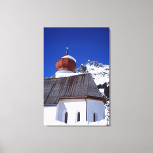 Church Stuben Austria Holiday Card Leinwanddruck