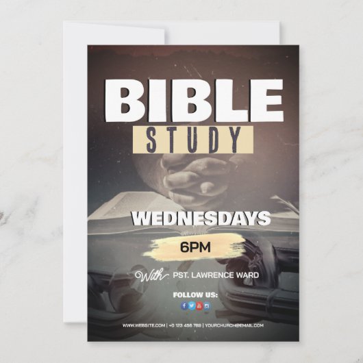 Church Sunday Service Anpassbare Flyer-Gestaltung Einladung (Vorderseite)