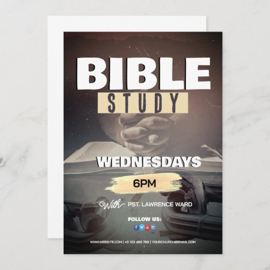 Church Sunday Service Anpassbare Flyer-Gestaltung Einladung (Vorne/Hinten)