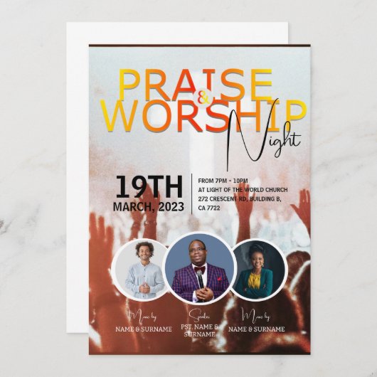 Church Sunday Service Anpassbare Flyer-Gestaltung Einladung (Vorne/Hinten)