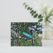 Church & Tradd St. Postkarte (Stehend Vorderseite)