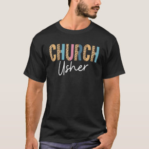 Church Usher Christlich Bible Verse Leopard T-Shirt
