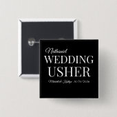Church Usher Wedding Button (Vorne & Hinten)