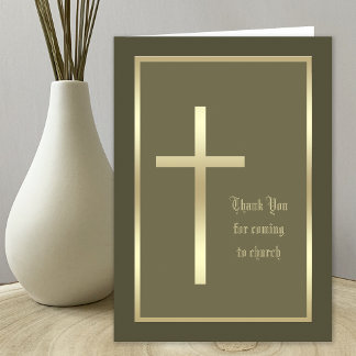 Church Vielen Dank für das Kommen des Gold Cross Dankeskarte
