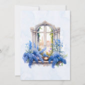 Church View Blue Floral Wedding Couples Dusche Einladung (Rückseite)