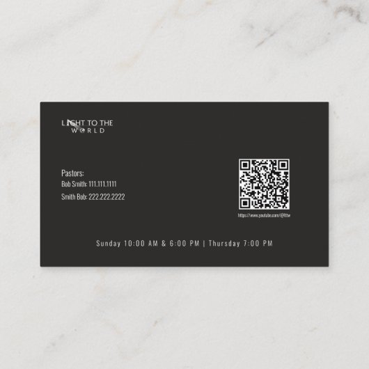 Church Visitenkarte (Rückseite)