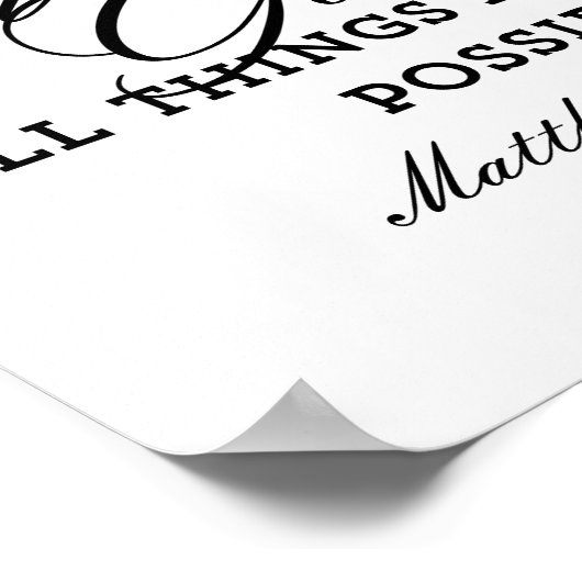 Church Wall Art Scripture Religious Zitat Poster (Ecke)