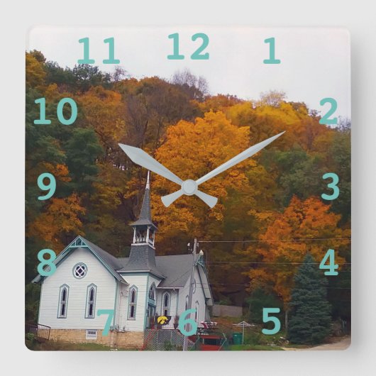 Church Wall Clock Quadratische Wanduhr (Vorderseite)