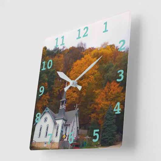 Church Wall Clock Quadratische Wanduhr (Winkel)