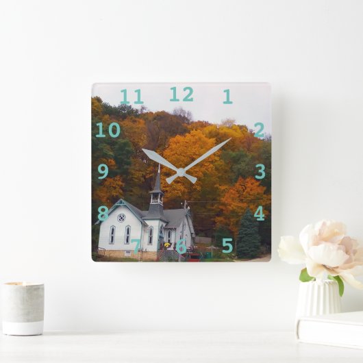 Church Wall Clock Quadratische Wanduhr (Zuhause)
