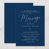 Church Wedding, beide Eltern Hosting, Navy Blue in Einladung (Vorne/Hinten)