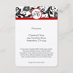 Church Wedding Reception Direction Card Begleitkarte