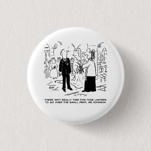 Church Wedding Vicar sagt No. Funny Button Abzeich (Vorderseite)