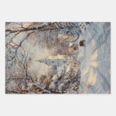 Church Winter Wonderland Decoupage Geschenkpapier Set (Vorderseite 3)