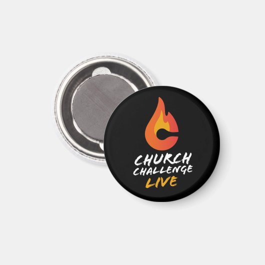CHURCHALLENGE LIVE Orange Flamed C Black Magnet (Vorderseite/Rückseite)