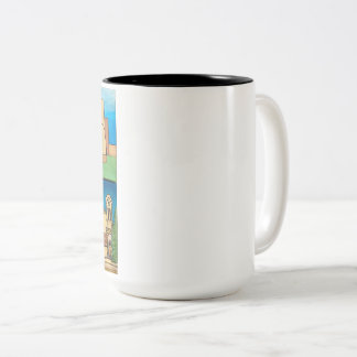 Churches of New Mexico! Original art! Zweifarbige Tasse