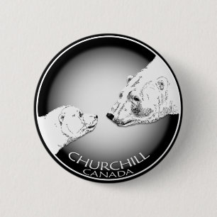 Churchill Andenken Eisbär Kunst-Shirts & Geschenke Button