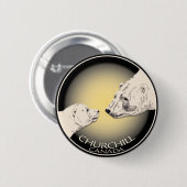 Churchill Andenken-polarer Bärn-Kunst-Shirts u. Button (Vorne & Hinten)