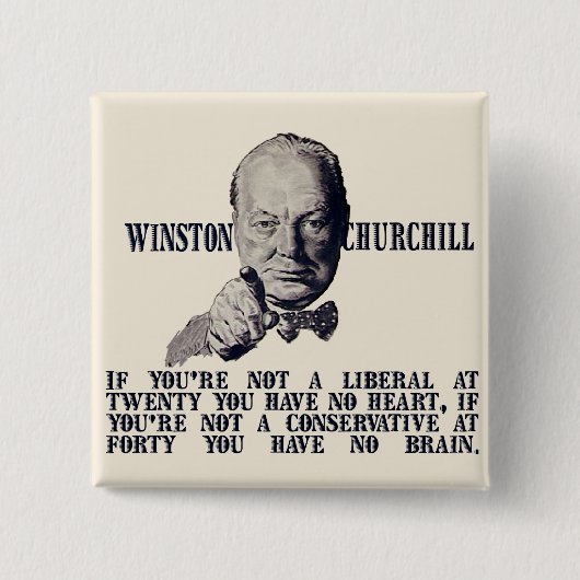 Churchill auf Konservativen und Liberalen Button (Vorderseite)