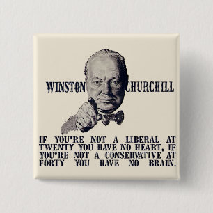 Churchill auf Konservativen und Liberalen Button