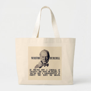 Churchill auf Konservativen und Liberalen Jumbo Stoffbeutel