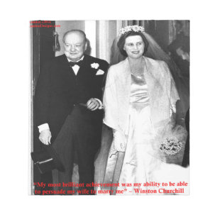 Churchill & Berühmter Heirats-Spruch Notizblock