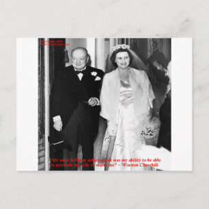 Churchill & berühmtes Hochzeitszitat Postkarte
