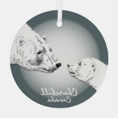 Churchill Canada Ornament Polar Bear Keepake Aus Glas (Rückseite)