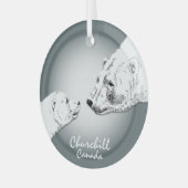 Churchill Canada Ornament Polar Bear Keepake Aus Glas (Vorderseite links)