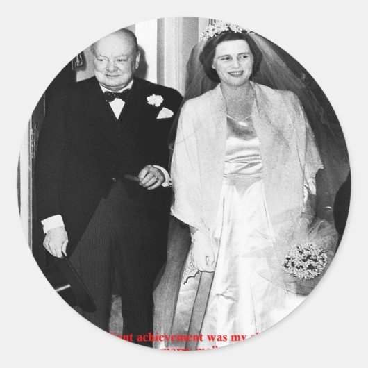 Churchill & Famous Marriage Quote Runder Aufkleber (Vorderseite)