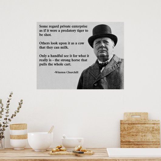 Churchill Free Enterprise Zitat Poster (Küche)