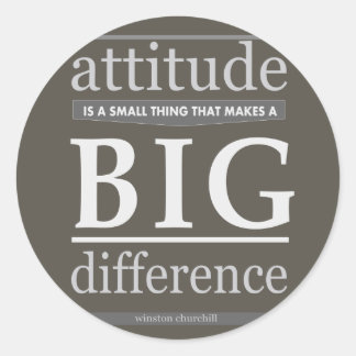 Churchill Haltung kleiner großer Unterschied Runder Aufkleber