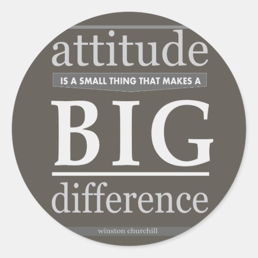 Churchill Haltung kleiner großer Unterschied Runder Aufkleber (Vorderseite)