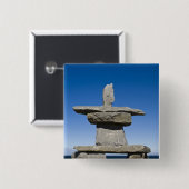 Churchill, Manitoba. Inukshuk Button (Vorne & Hinten)