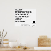 Churchill Motivierend Zitat - Erfolg Poster (Küche)