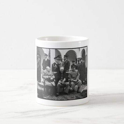 Churchill, Roosevelt und Stalin Kaffeetasse (Mittel)