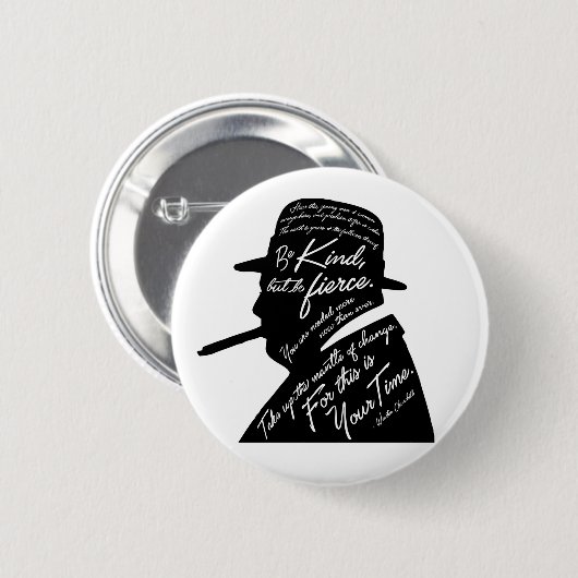 Churchill runder Knopf Button (Vorne & Hinten)