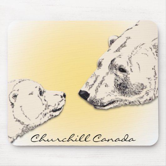 Churchill Souvenir Mousepad Polar Bären Kunstgewer (Vorne)