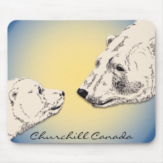 Churchill Souvenir Mousepad Polar Bären Kunstgewer (Vorne)