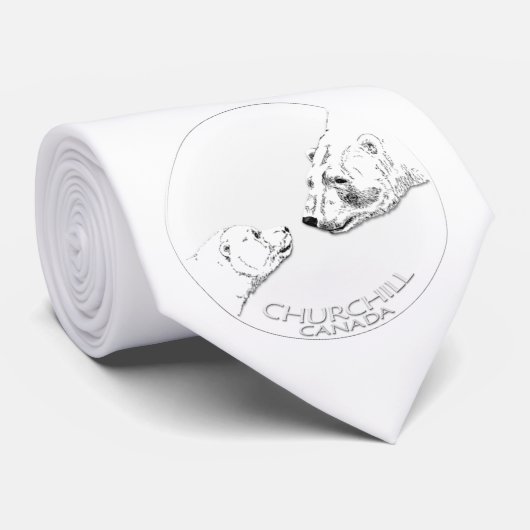 Churchill Souvenir Necktie Polar Bear Art Ties Krawatte (Gerollt)