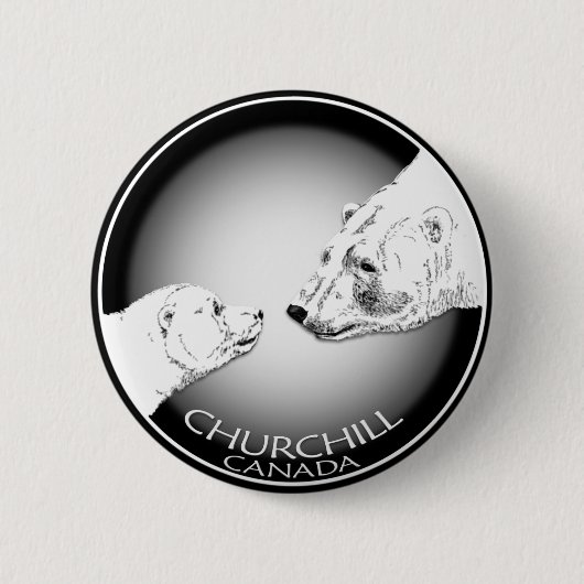 Churchill Souvenirs Polar Bären Kunst Shirt und Ge Button (Vorderseite)