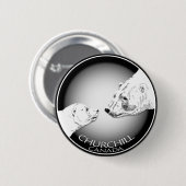 Churchill Souvenirs Polar Bären Kunst Shirt und Ge Button (Vorne & Hinten)